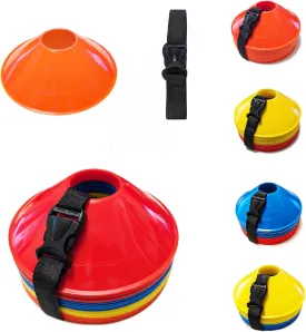 Sports Training Performance Cones (Set of 40) - Multi-Sport Training Cones/Equipment for Coaches and Players. Suitable for Soccer, Football, Basketball, Lacrosse and More.