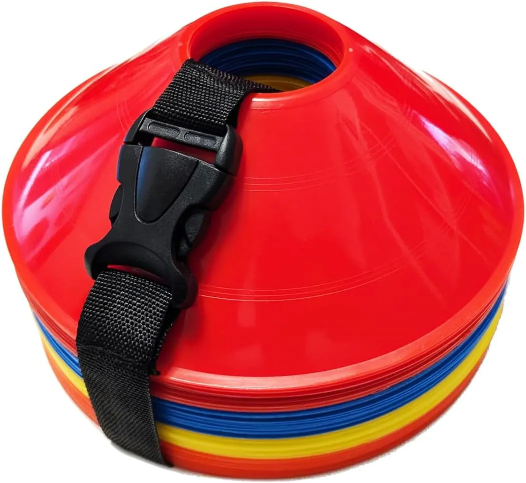 Sports Training Performance Cones (Set of 40) - Multi-Sport Training Cones/Equipment for Coaches and Players. Suitable for Soccer, Football, Basketball, Lacrosse and More.