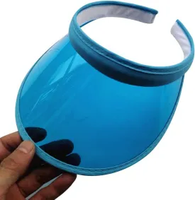 Sun Hat Unisex Summer Candy Color UV for Open Top for Sun Visor Hat Transparent PVC Plastic Wide Brim Clip-On Sport B
