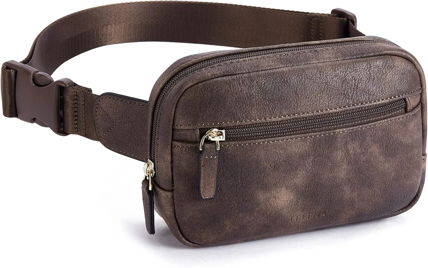Telena Belt Bag for Women PU Leather Fanny Pack Crossbody Bags for Women Waist Bag with Adjustable Strap, Coffee