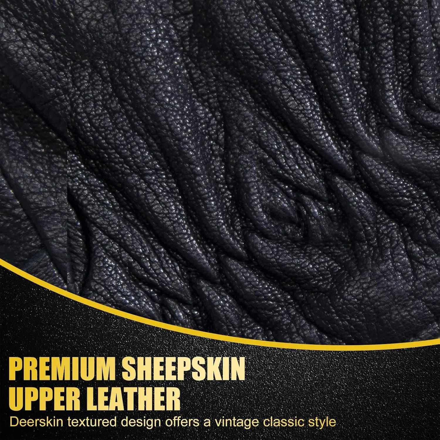 Winter Gloves for Men: Touchscreen Windproof Thermal Sheepskin Leather Gloves Warm Wool Lined for Motorcycle Driving