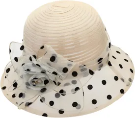 Women's Organza Derby Hat Fascinators Bucket Bowler Hats Floral Tea Party Bridal Wedding Church Dress Hats